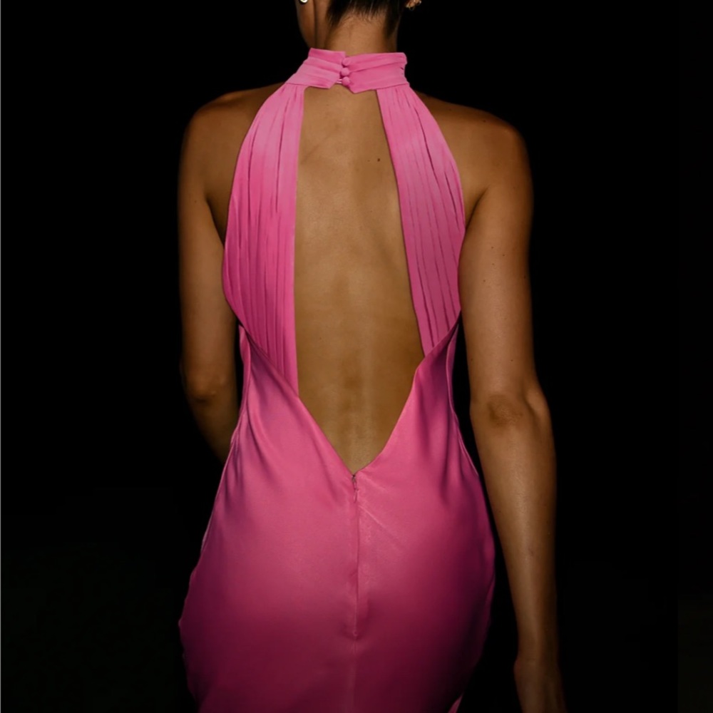 Meshki Pink Open Back Dress